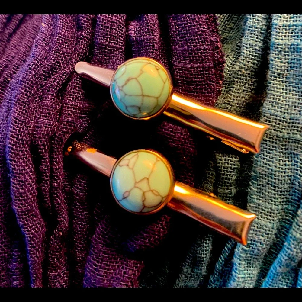 Handmade Turquoise Hair Clips - Picture 1 of 1